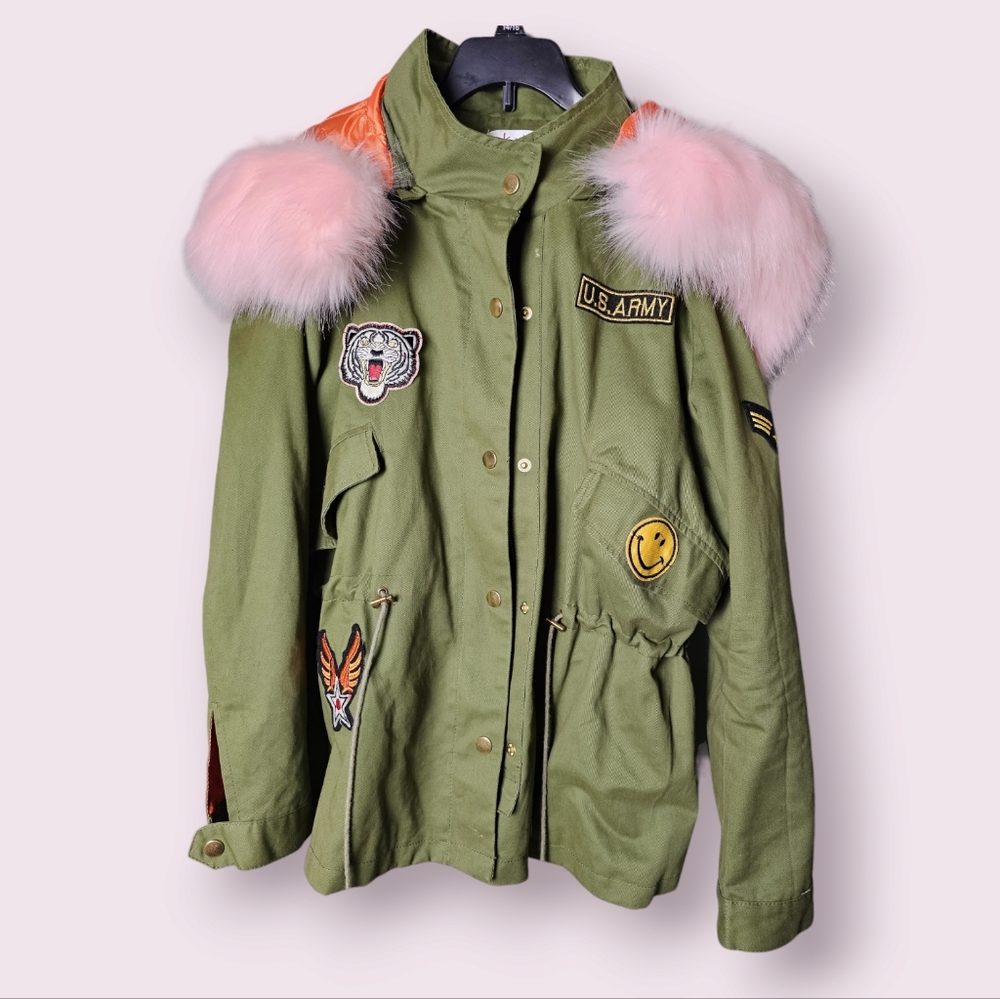 K zell Womens‎ Hoodie Utility Parka Jacket Size Small